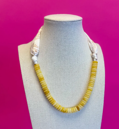 Scarf & Bead Necklace: Butter