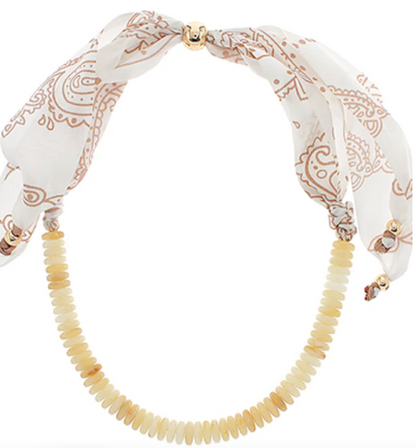 Scarf & Bead Necklace: Butter