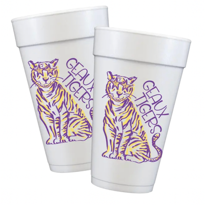 Geaux Tigers Foam Cups