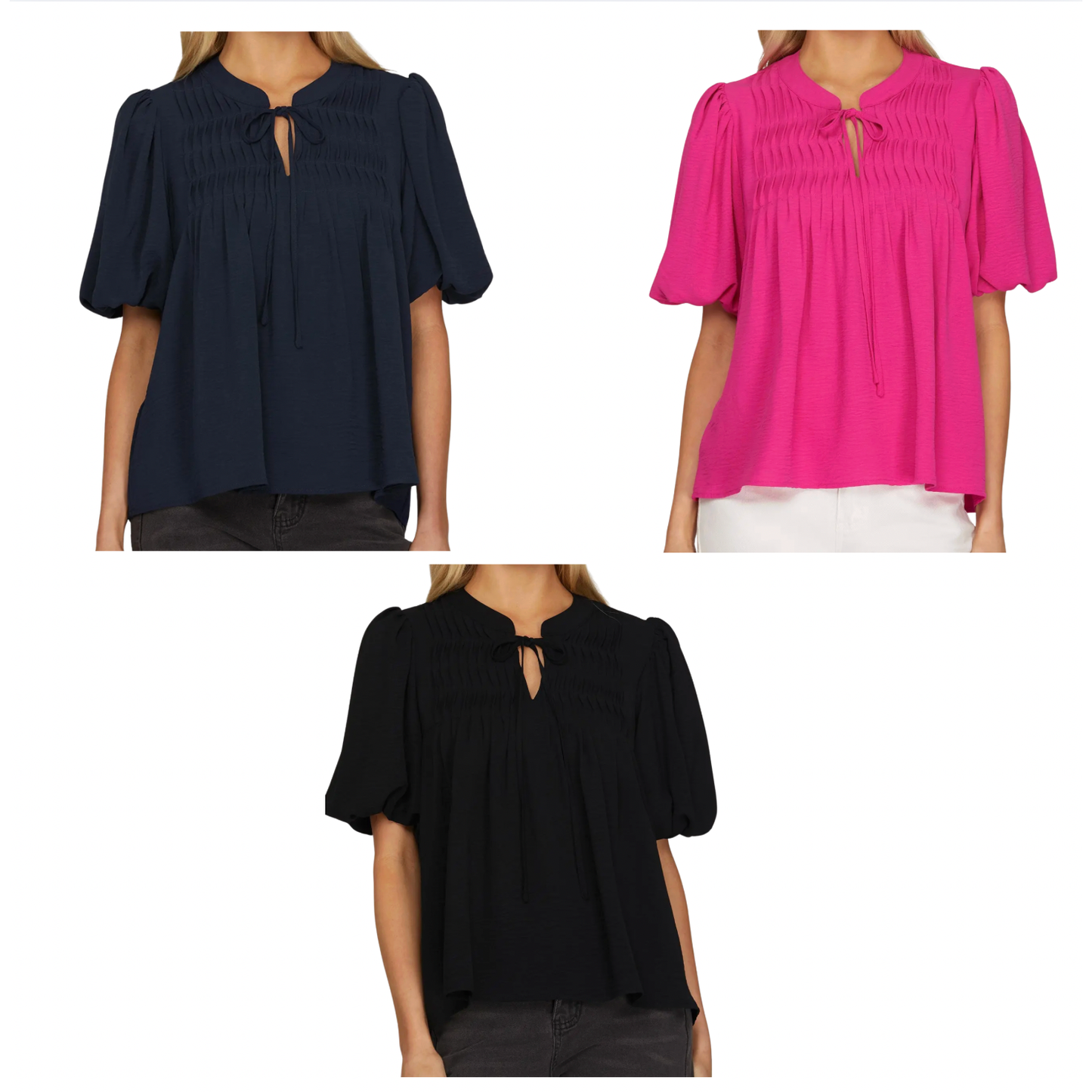Pleated Flow Top: