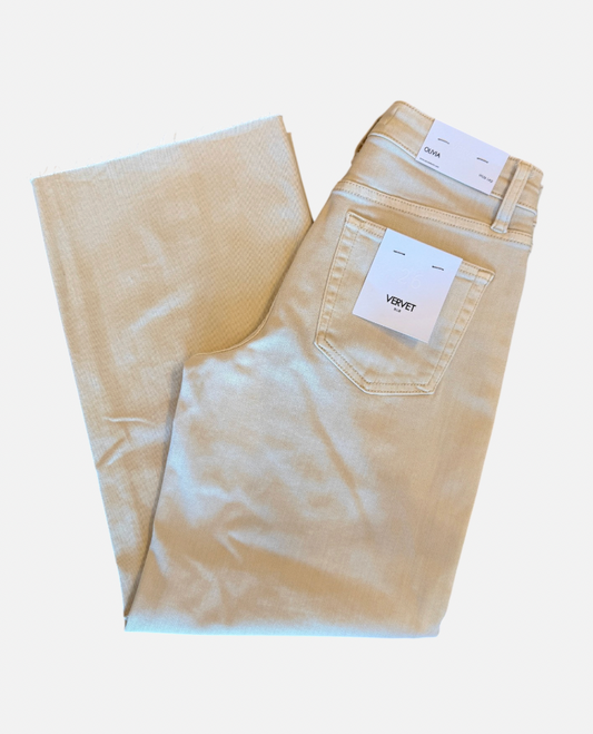 Cropped Wide Leg: Oat
