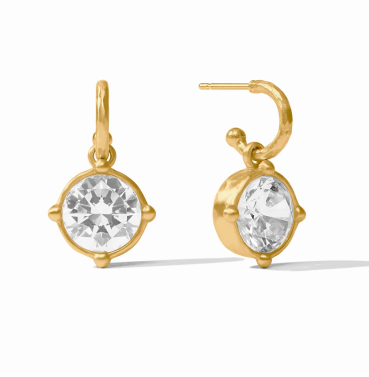 Honeybee Hoop & Charm Earring - Cubic Zirconia