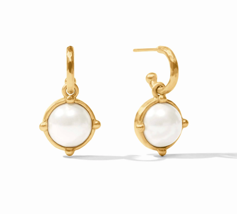 Honeybee Hoop & Charm Earring - Pearl