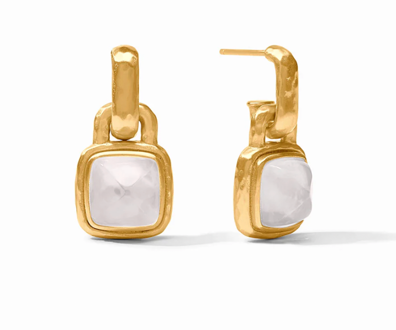 Sahara Hoop + Charm Earring - Clear Crystal