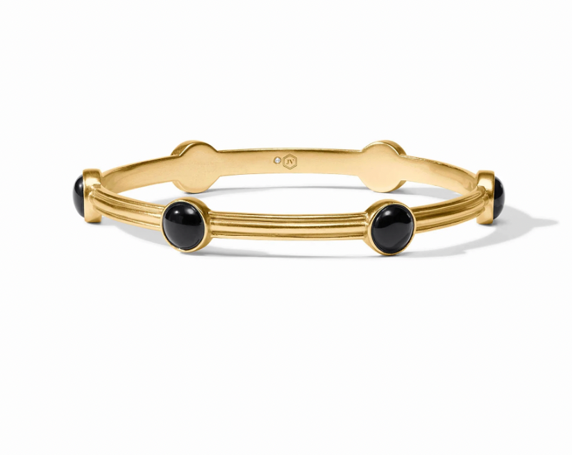 Essex Stone Bangle - Obsidian Black - Medium