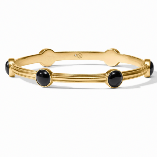 Essex Stone Bangle - Obsidian Black - Medium