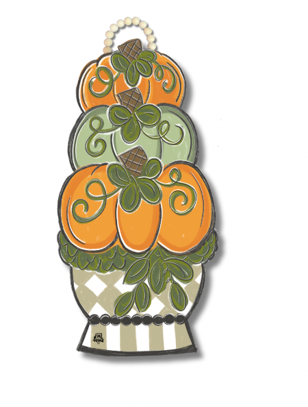 Pumpkin Topiary Door Hanger