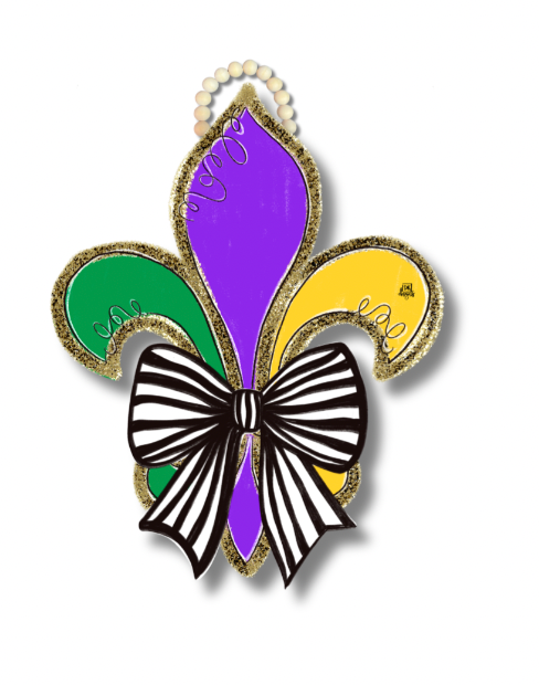 Mardi Gras Fleur de Lis Door Hanger