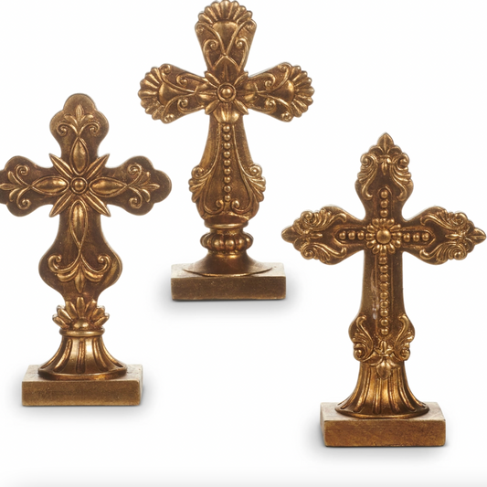 8" Antique Cross Decor