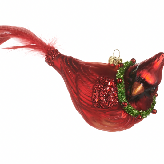 Cardinal w/ Wreath Collar Ornament