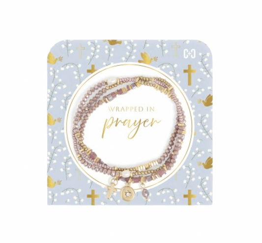 Wrapped in Prayer Bracelet/Necklace: Mauve