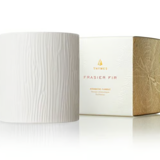 Frasier Fir: Gilded Boxed Wood Grain Candle
