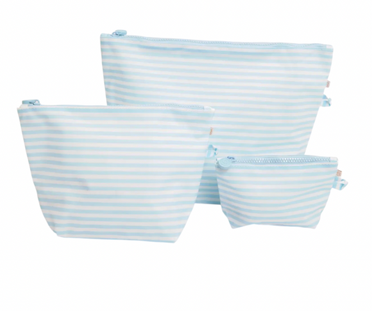 Blue Stripes Pouch Set:
