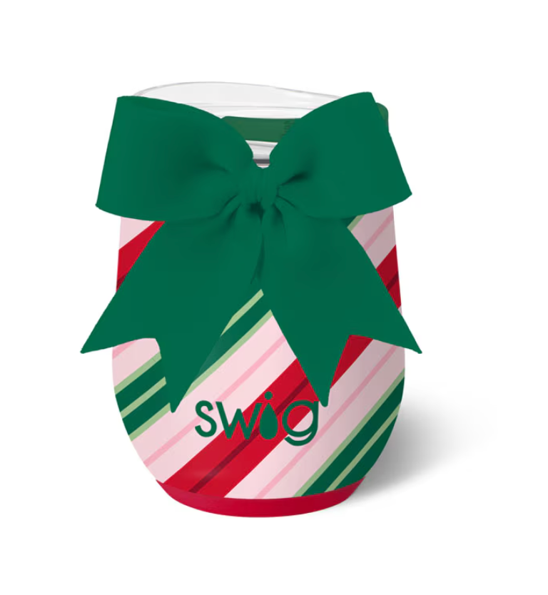 Candy Cane Stemless Wine