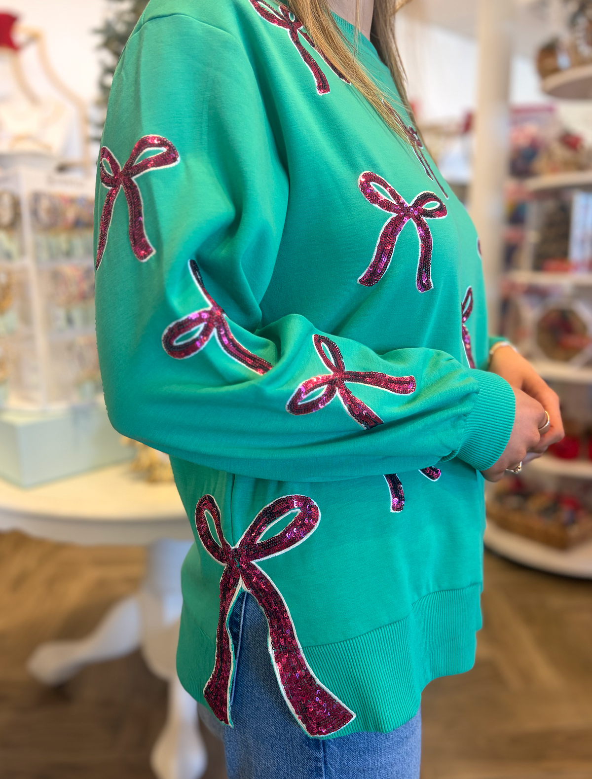 Lakelyn Bow Slits Pullover: