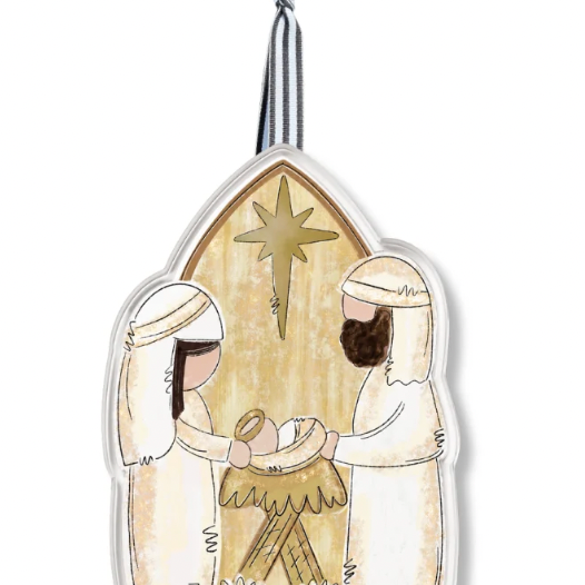 Golden Nativity Acrylic Ornament