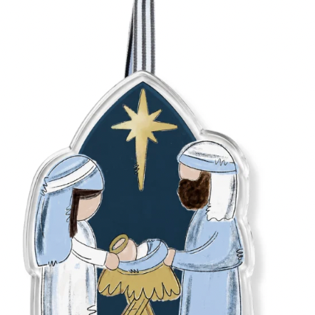 Blue Nativity Acrylic Ornament