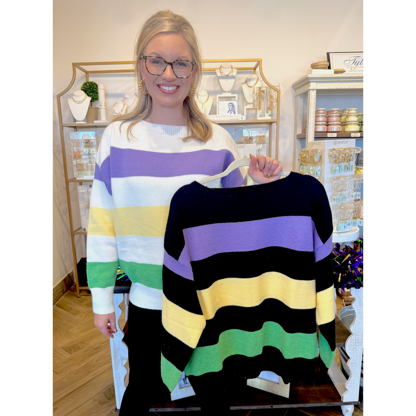 Mardi Block Sweater - Black