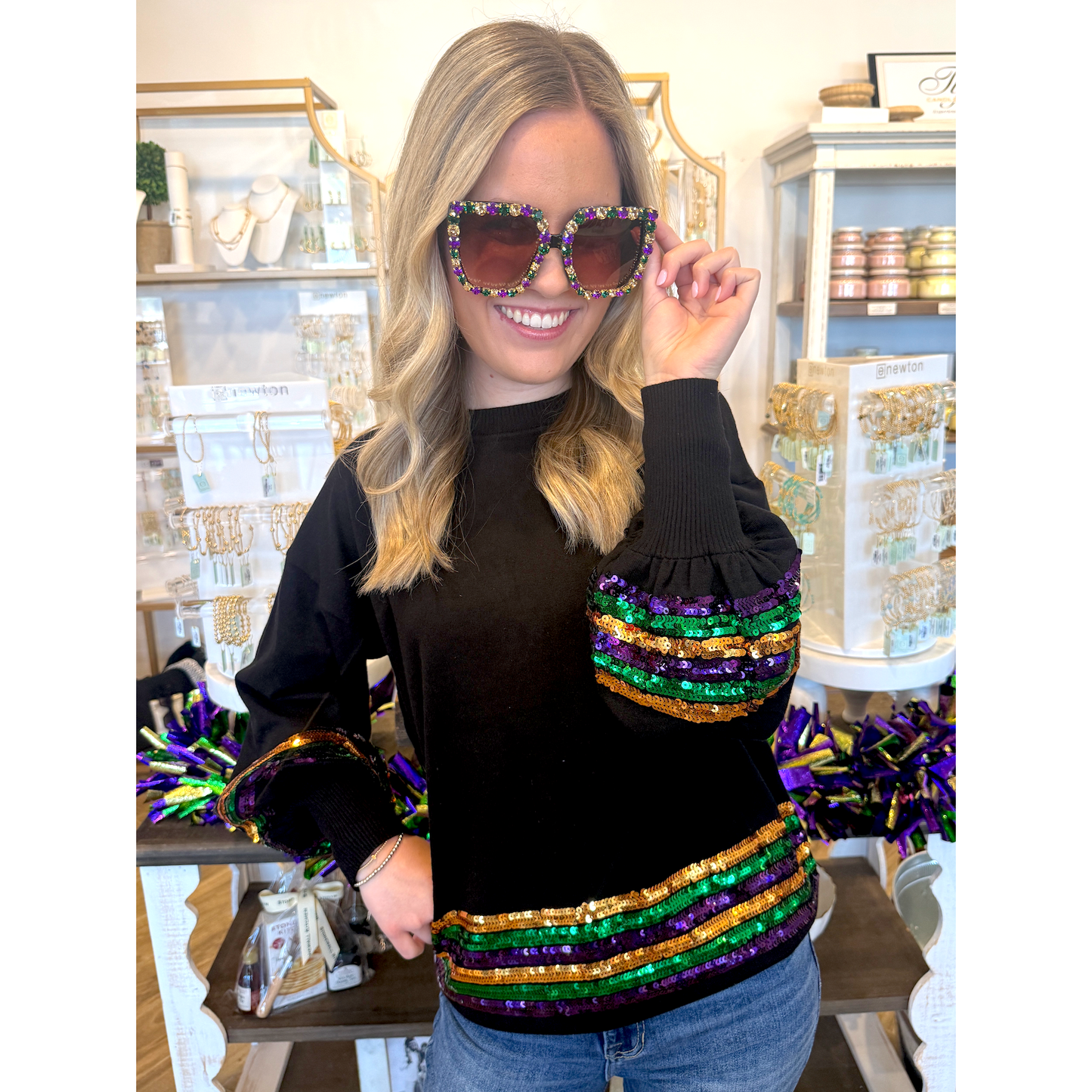 Embellished Mardi Sweater