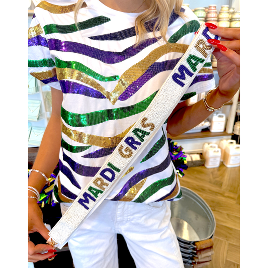 Beaded Mardi Gras Purse Strap