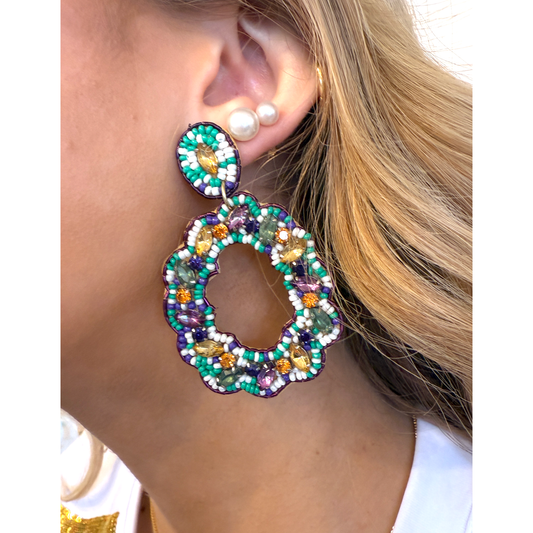 Beaded King Cake Earrings