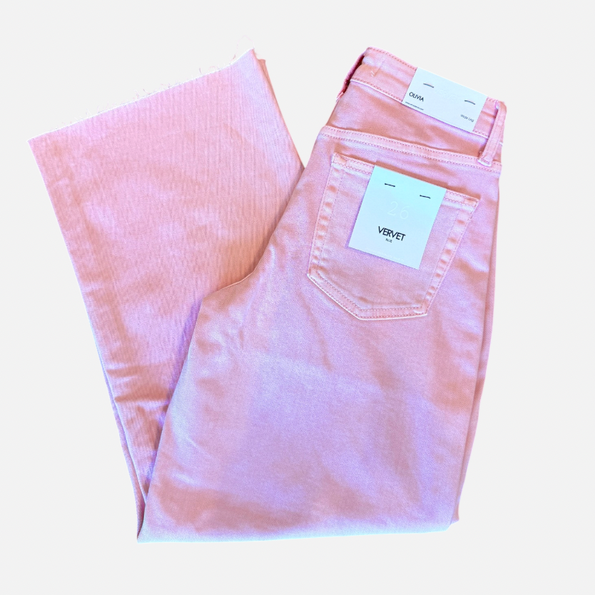 Cropped Wide Leg: Baby Pink