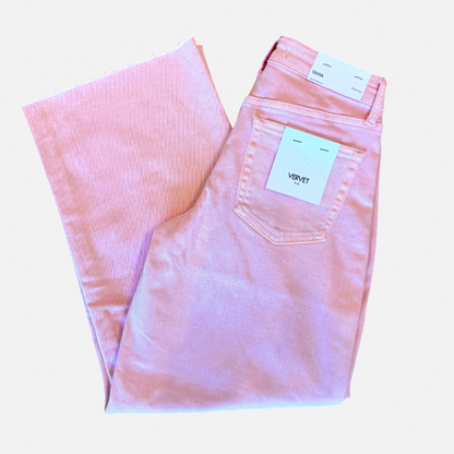 Cropped Wide Leg: Baby Pink