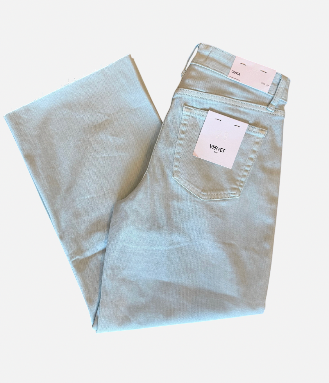 Cropped Wide Leg: Mint