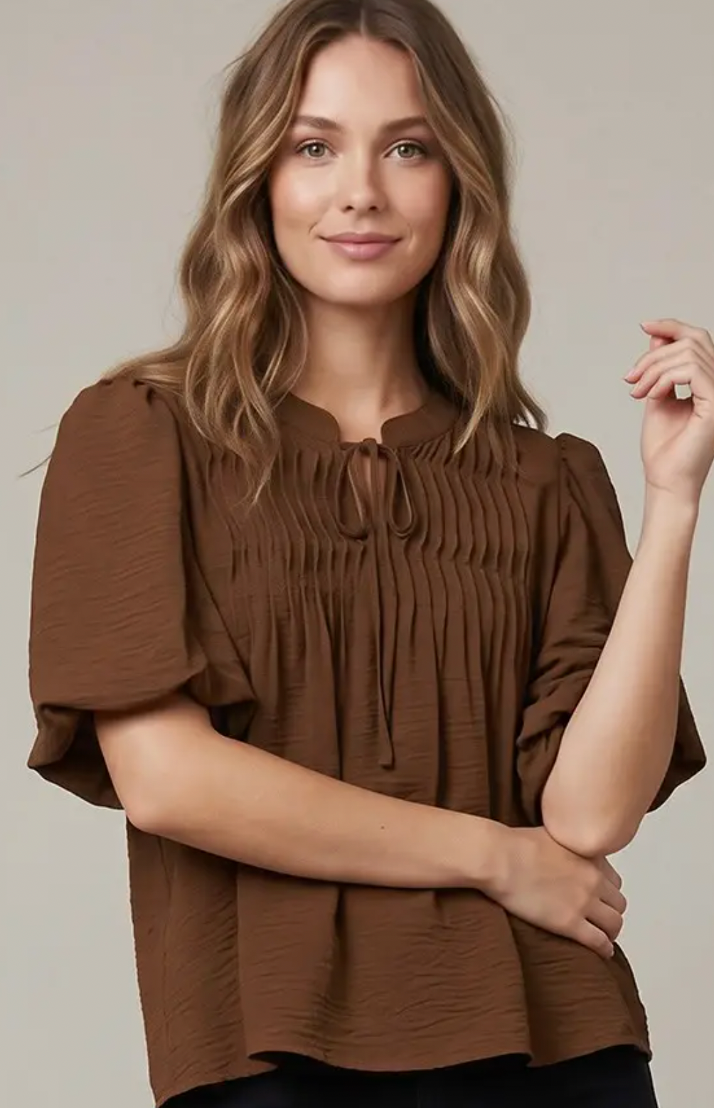 Pleated Flow Top: