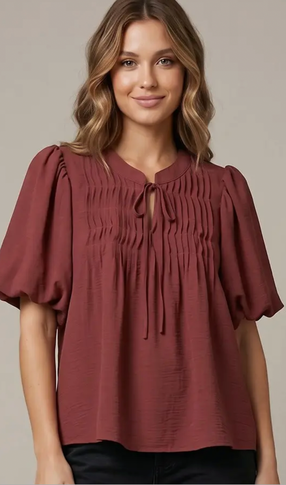 Pleated Flow Top: