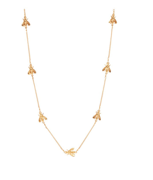 Bee Delicate Station Necklace - Gold - OS