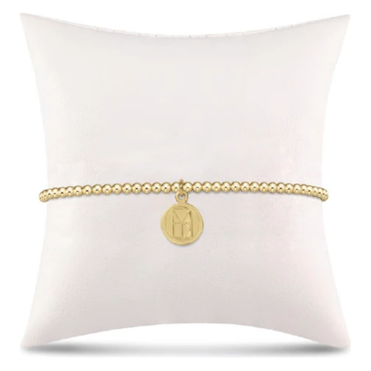 Classic Gold 2mm Bead Bracelet - be you. small gold disc