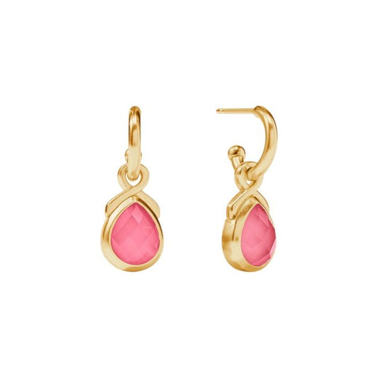 The Pink Hoop & Charm Earring - Peony Pink