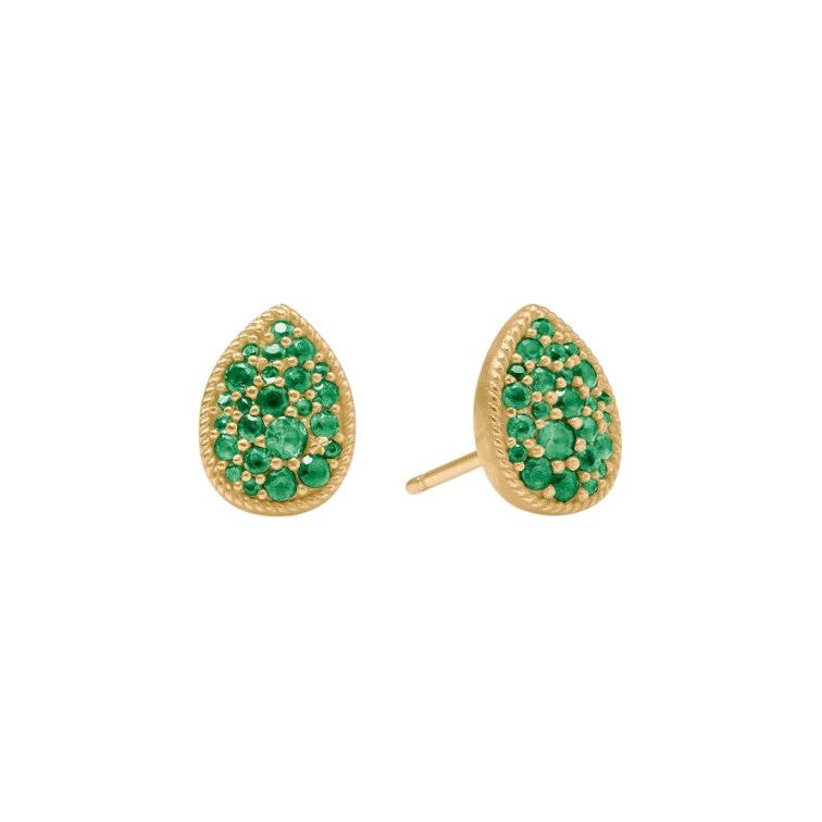 Birthstone Teardrop Stud - Emerald