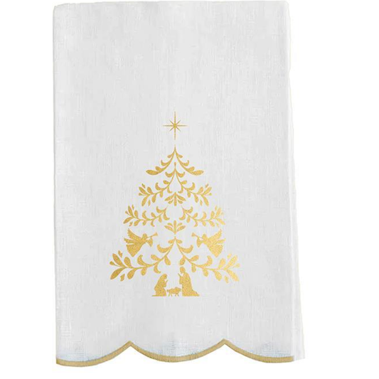 Nativity Tree Stitched Towel