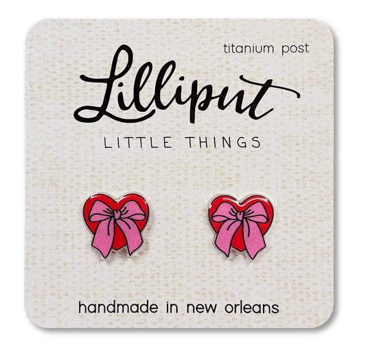 Valentine Bow Heart - Lilliput Earrings