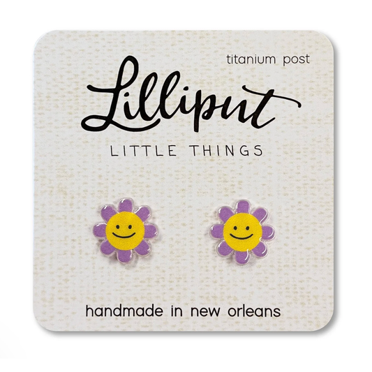 Purple Daisies - Lilliput Earrings