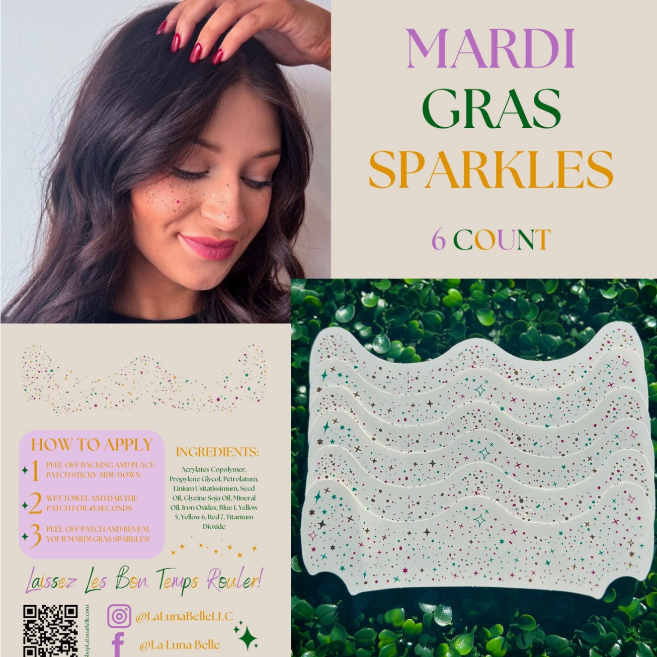Mardi Mambo Face Sparkles