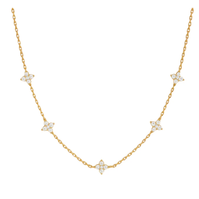 Petite Gold Clover Necklace