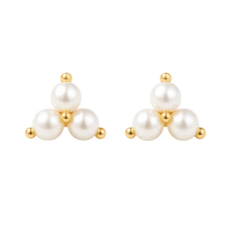 Triangle Pearl Earrings