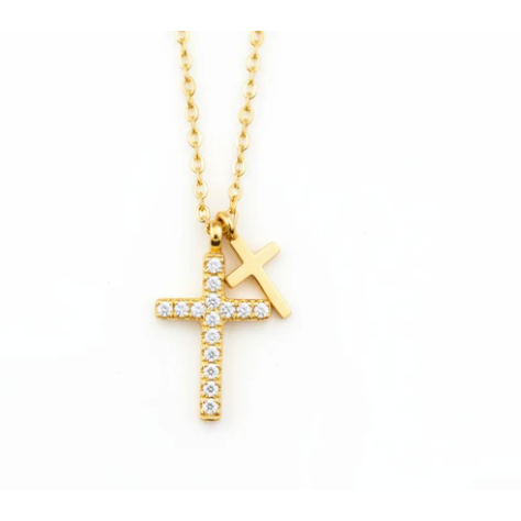 Two Crosses Necklace