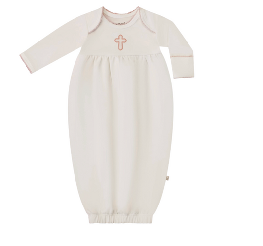 Pip Gown: Pink Cross - Newborn