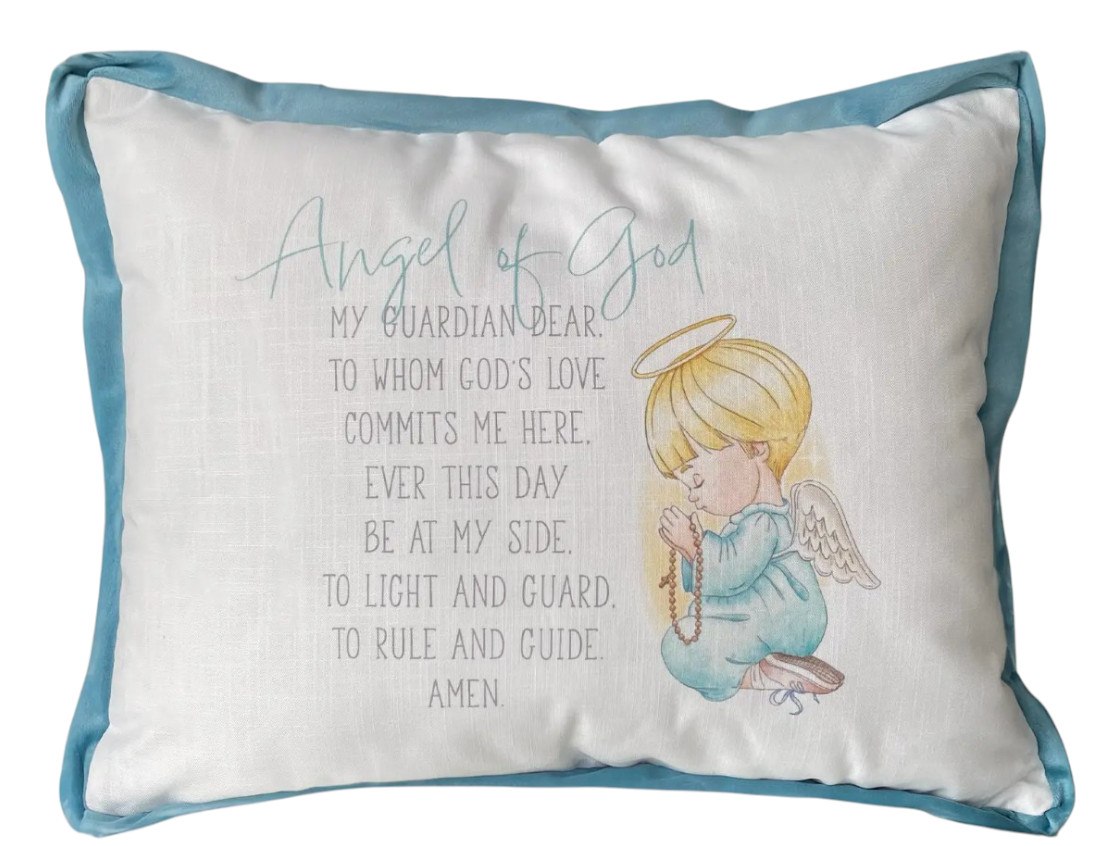 Blue Guardian Angel Pillow