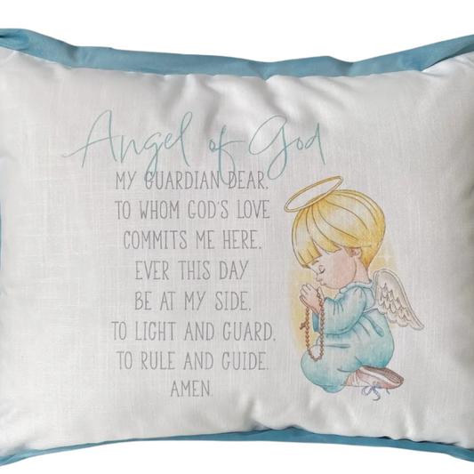 Blue Guardian Angel Pillow