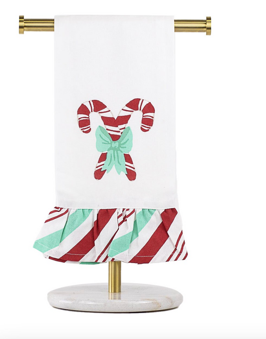 Candy Cane Ruffle Towel
