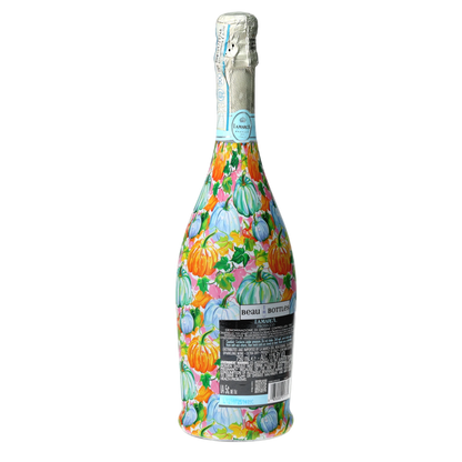 Orange & Blue Pumpkins Prosecco Bottle Wrap