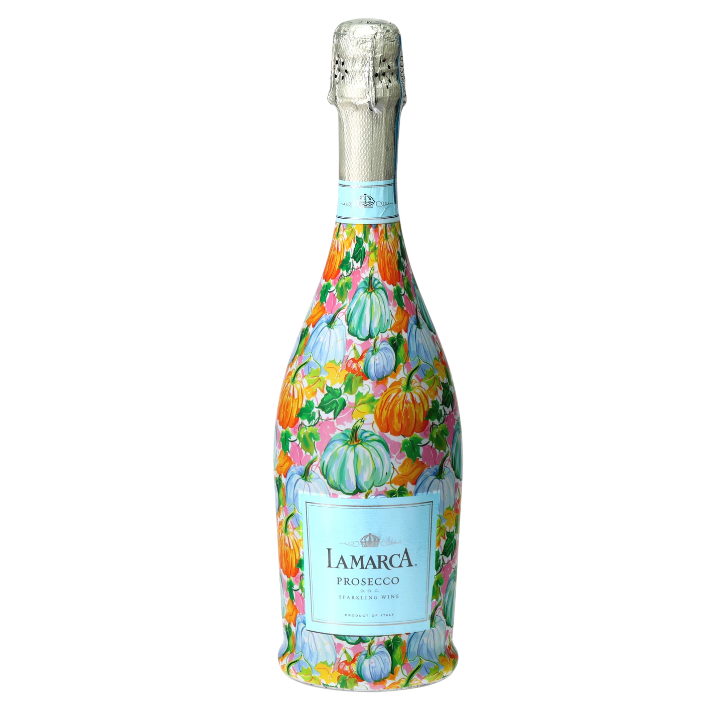 Orange & Blue Pumpkins Prosecco Bottle Wrap