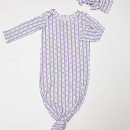 Lilac Ribbons Knotted Gown