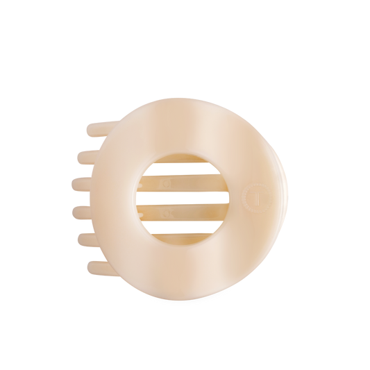 Almond Beige | Large | Flat Circle Hair Clip