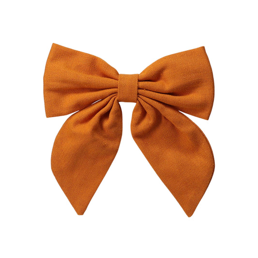 Orange Linen Bottle Bow
